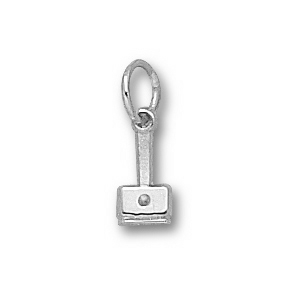 Piston and Push Rod 3/8in Sterling Silver Pendant