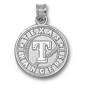 Sterling Silver 5/8in Texas Rangers Club Logo Pendant