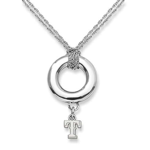 Sterling Silver 16in Texas Rangers Halo Necklace