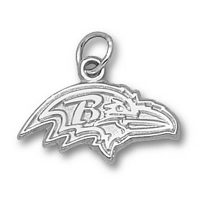 Baltimore Ravens 3/8in Profile Logo Pendant - Sterling Silver
