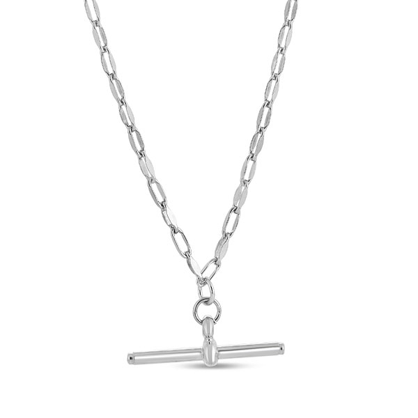 Sterling Silver T Bar Link Necklace