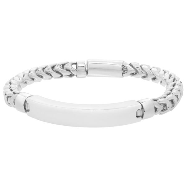 Sterling Silver Men's Woven ID Bracelet 8.5in
