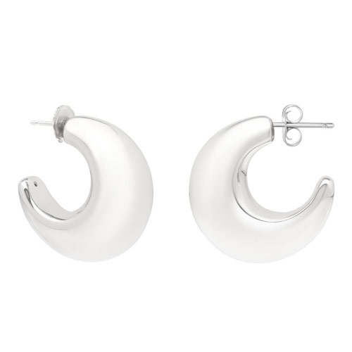 Sterling Silver Half Moon Hoop Earrings