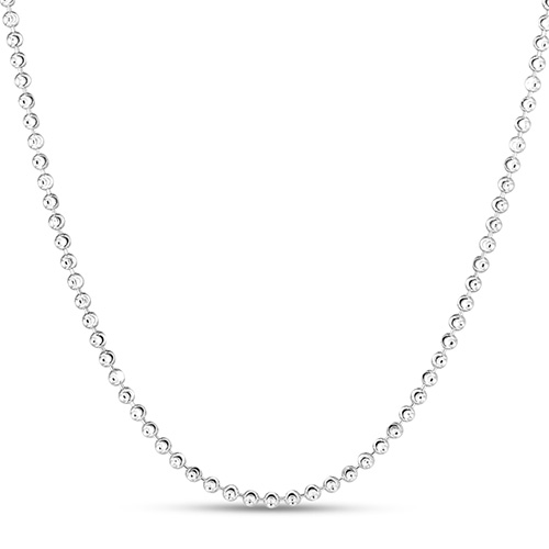 Sterling Silver 16in Moon-cut Bead Chain 2.5mm