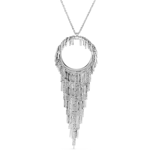 Sterling Silver Silver Circle Fringe Necklace