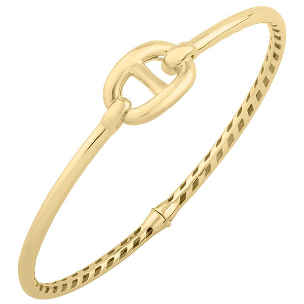 14k Yellow Gold Single Mariner Link Bangle Bracelet