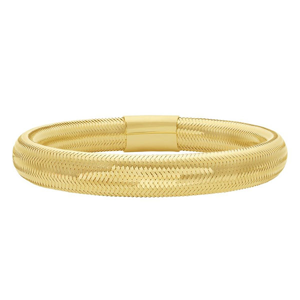 14k Yellow Gold Italian Domed Mesh Stretch Bracelet