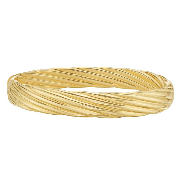 14k Yellow Gold 7.5in Italian Twist Cable Bracelet 10mm Wide