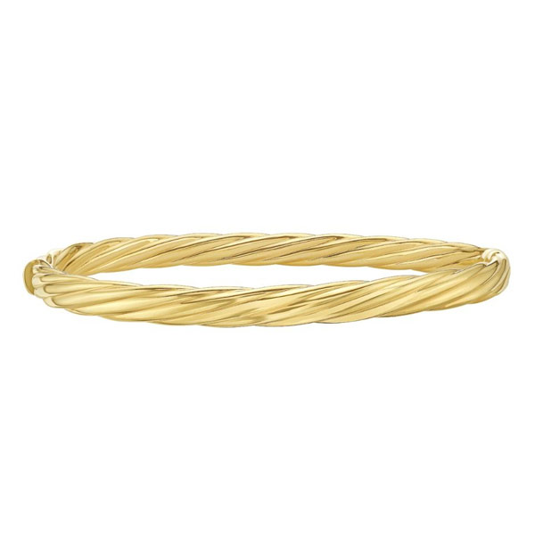 14k Yellow Gold 7.5in Italian Twist Cable Bracelet 5.3mm Wide