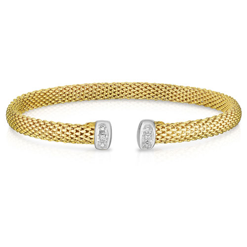 Phillip Gavriel 14k Gold Popcorn Cuff Bracelet with Diamonds