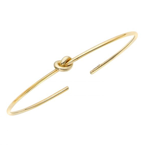 14k Yellow Gold Amore Love Knot Bangle Bracelet