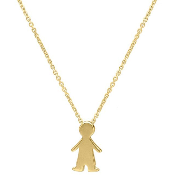 14k Yellow Gold Silhouette Boy Necklace