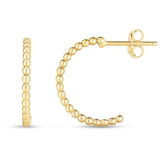 Phillip Gavriel 14k Yellow Gold Popcorn C Hoop Earrings 