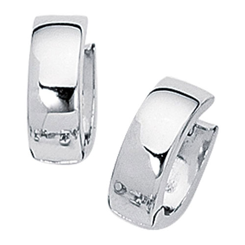 14k White Gold 5/8in Shiny Huggie Earrings 5mm
