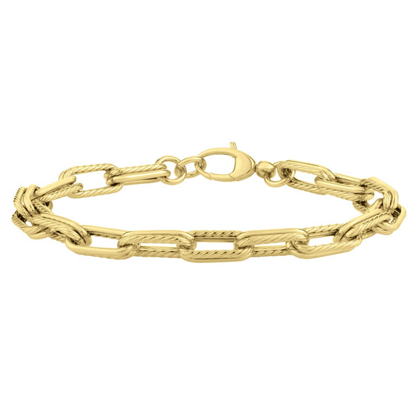 Phillip Gavriel 14k Yellow Gold Double Paper Clip Cable Bracelet 7.5in