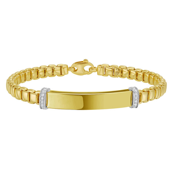 Phillip Gavriel 14k Yellow Gold .19 ct tw Diamond Bar Venetian Bracelet