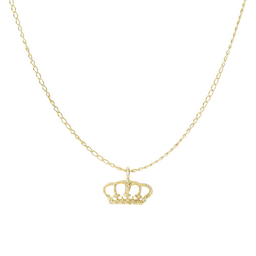 14k Yellow Gold Crown Necklace 81-2103N | Joy Jewelers
