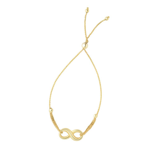 14k Yellow Gold Infinity Friendship Bracelet with Draw String Clasp