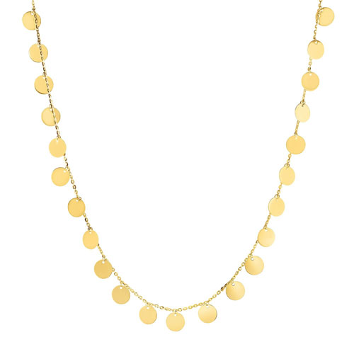 14k Yellow Gold Choker Necklace with Discs