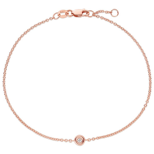 14k Rose Gold Solo .02 ct Diamond Bracelet