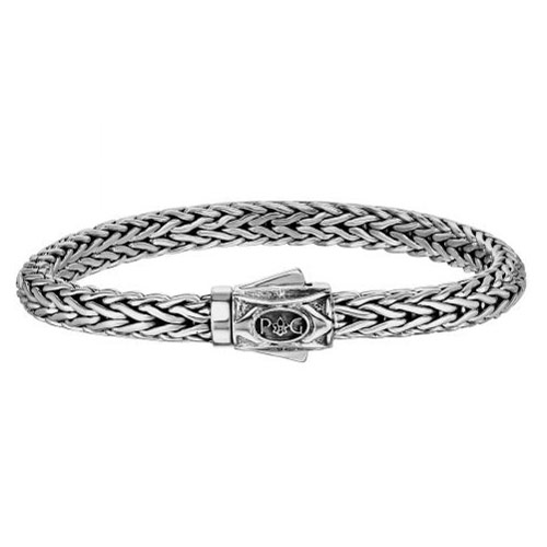 Phillip Gavriel Men's Sterling Silver Woven PG Bracelet 8.25in