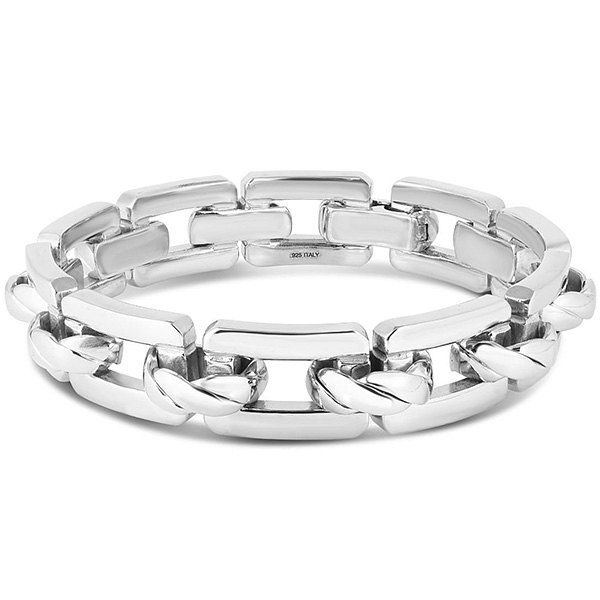 Phillip Gavriel Sterling Silver Men's Octalink Bracelet