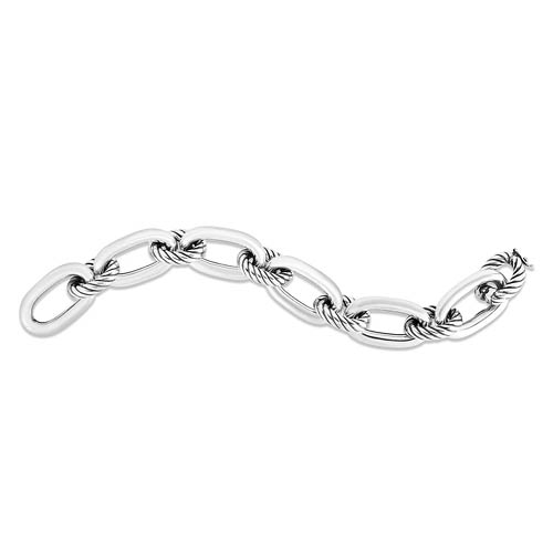 Phillip Gavriel Sterling Silver Italian Large Oval Cable Link Bracelet 8in