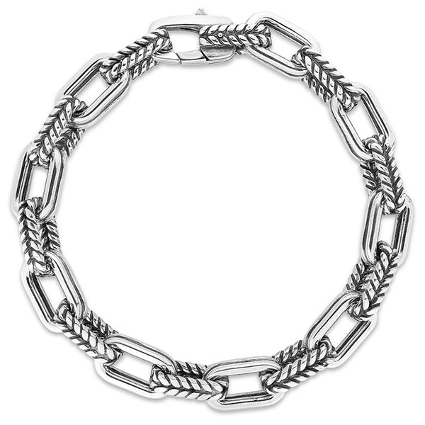 Phillip Gavriel Sterling Silver Double Link Paper Clip Chain Bracelet 7.5in