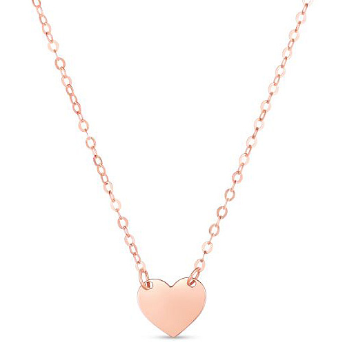 14k Rose Gold Classic Tiny Heart Necklace