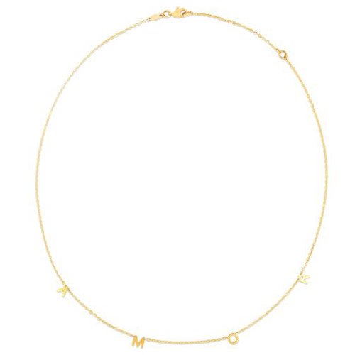 14k Yellow Gold AMOR Station Necklace