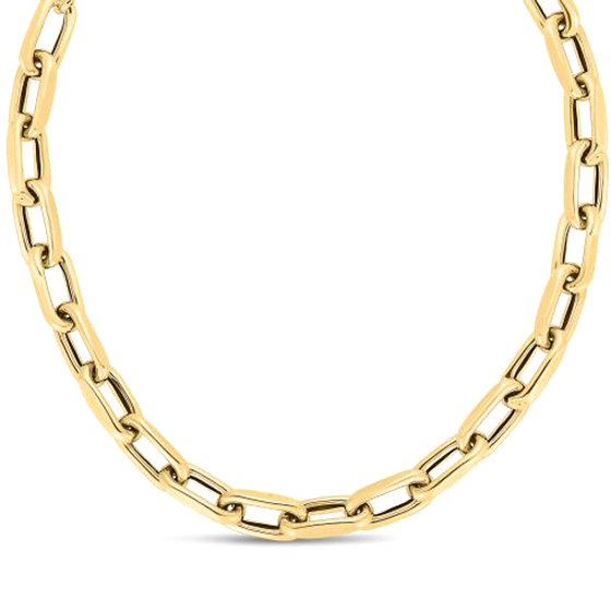 14k Yellow Gold 18in French Cable Link Necklace 9mm Thick