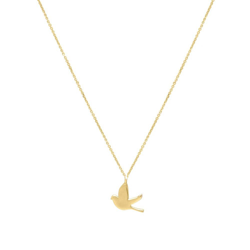 14k Yellow Gold Dove Necklace