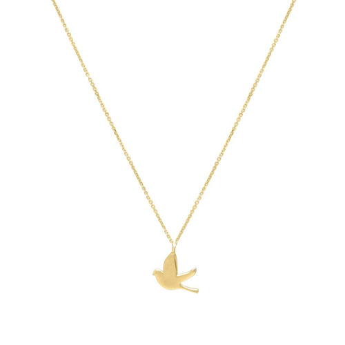 14k Yellow Gold Dove Necklace