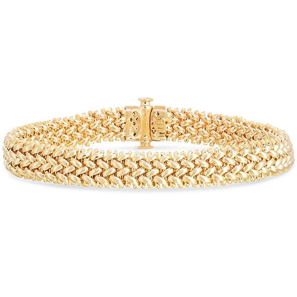 14k Yellow Gold 7in Braided Link Bracelet 8.8mm