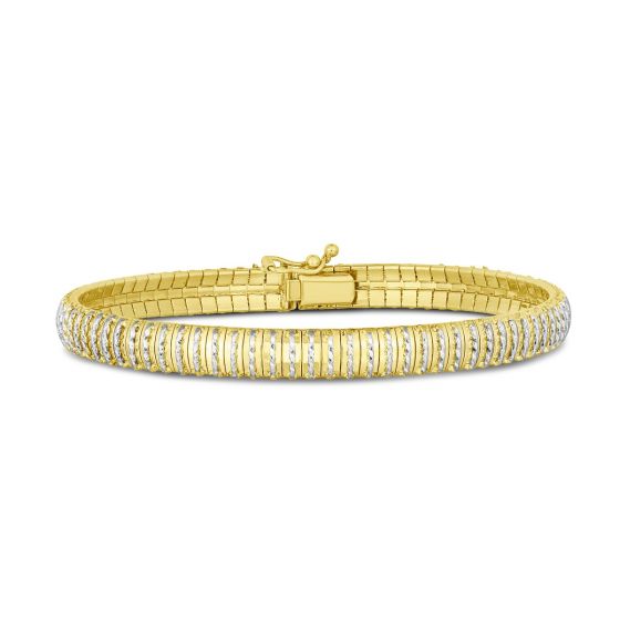 14k Yellow Gold Diamante Flexible Bracelet 7in