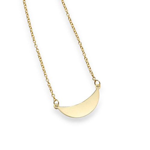 14k Yellow Gold Little Crescent Moon Necklace