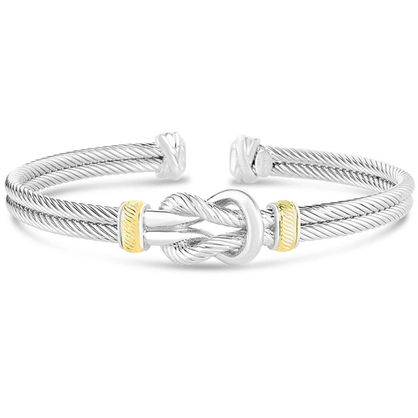 Phillip Gavriel Men's Sterling Silver and 18k Gold Knot Cuff Bracelet