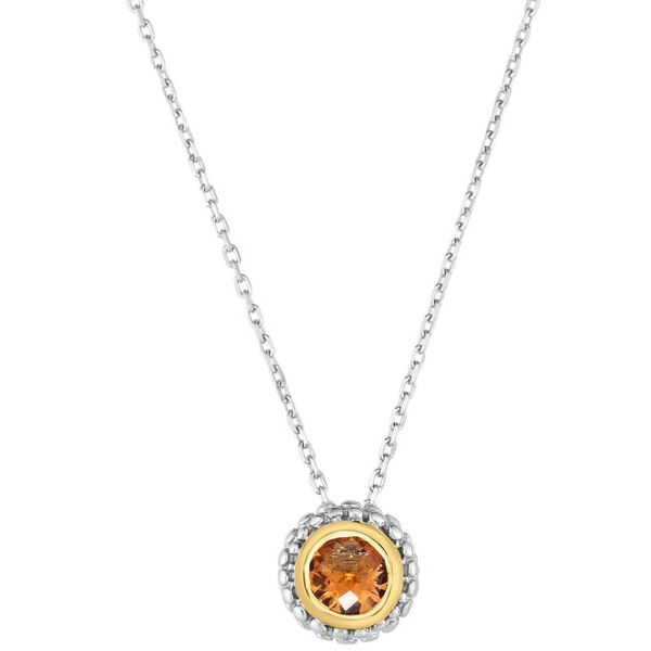 Phillip Gavriel Sterling Silver 18k Gold Citrine Popcorn Necklace