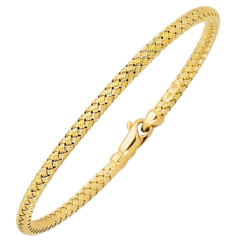 14k Yellow Gold Woven Bangle Bracelet