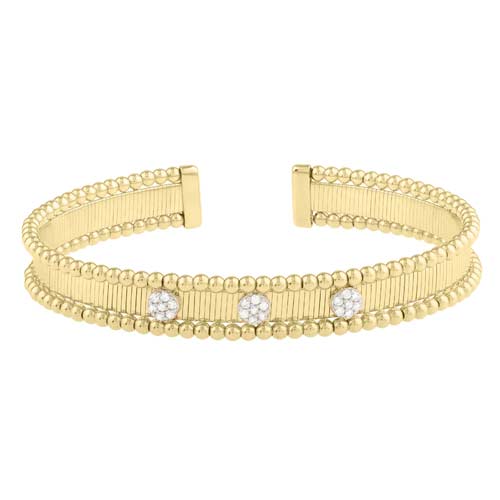 14k Yellow Gold Pallina .24 ct tw Diamond Bangle Bracelet