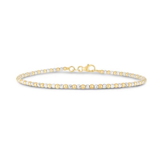 14k Two-tone Gold Pallina Bead Bracelet