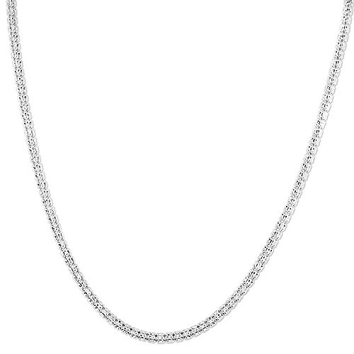 14k White Gold 20in Fancy Ice Barrel Chain 3.1mm