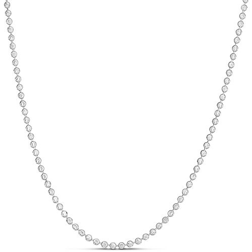14k White Gold 24in Moon-cut Bead Chain 2.5mm