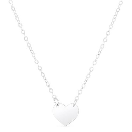 14k White Gold Classic Tiny Heart Necklace
