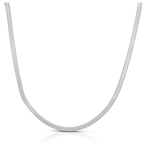 14k White Gold 18in Herringbone Chain 2.8mm