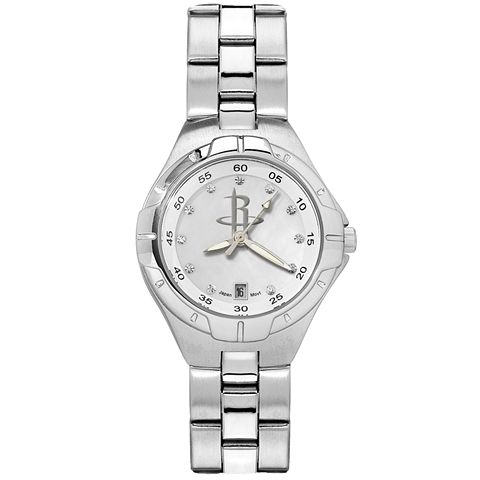 Houston Rockets Ladies Stainless Pro II Pearl Dial Watch