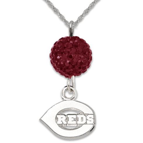 Sterling Silver Cincinnati Reds Crystal Ovation Necklace