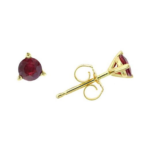14k Yellow Gold .70 ct tw Ruby Martini Stud Earrings