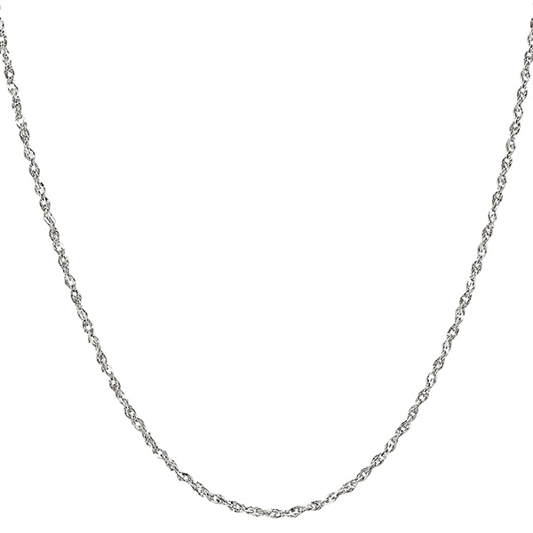 14k White Gold 18in Perfectina Rope Chain 1.15mm