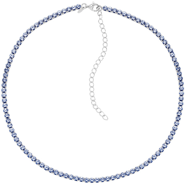 Sterling Silver 3mm Lab-Created Blue Sapphire Necklace